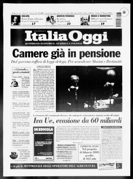 Italia oggi : quotidiano di economia finanza e politica